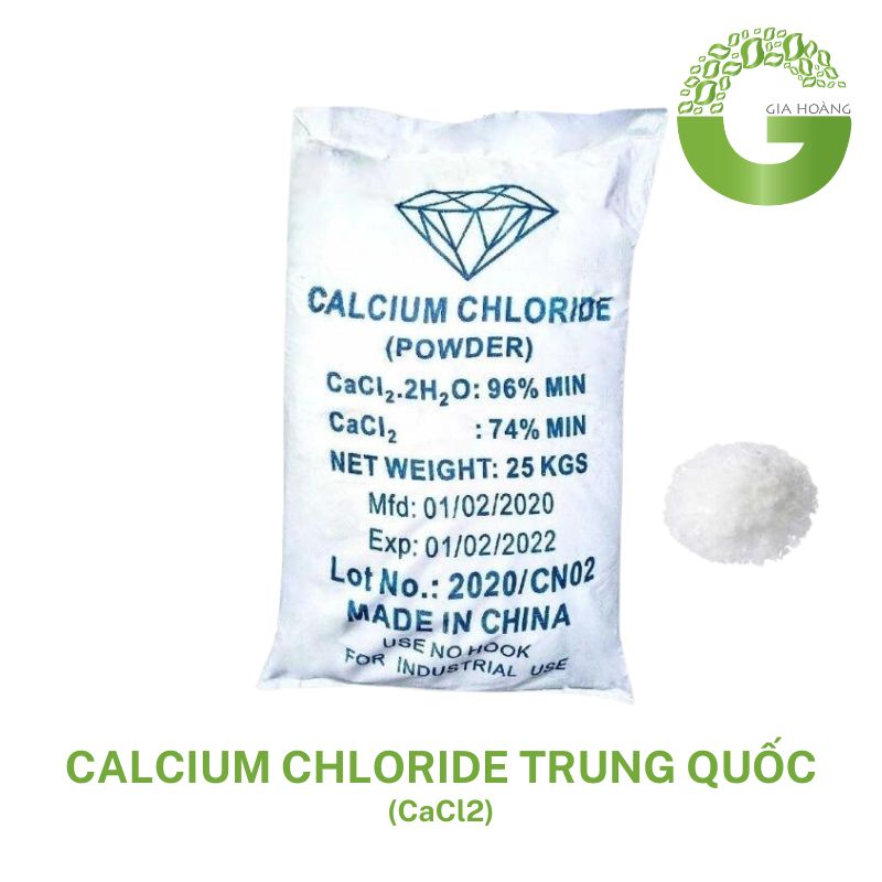 CaCl2 96% Min - Calcium Chloride, Trung Quốc, 25kg/bao
