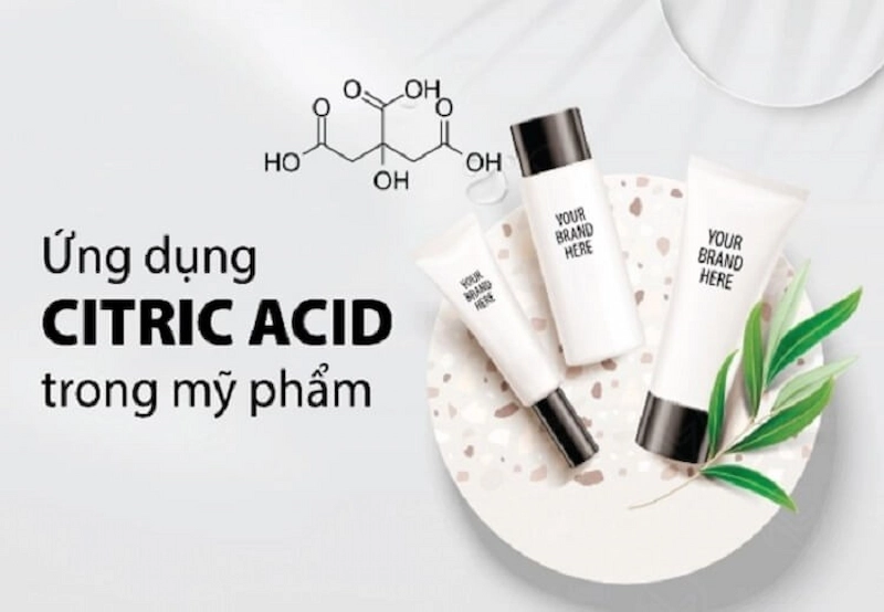Axit citric cũng được sử dụng phổ biến trong các sản phẩm làm đẹp