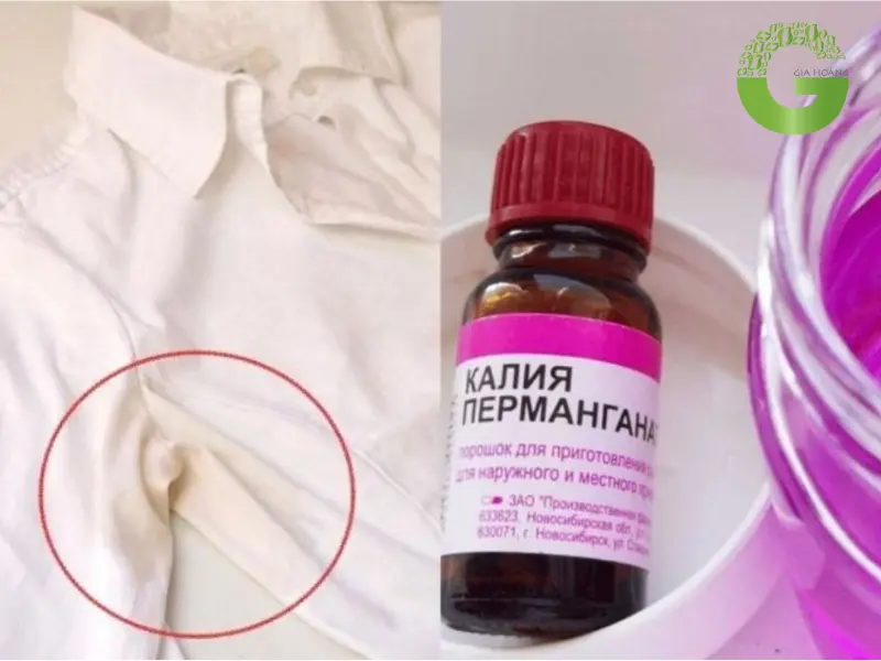 tẩy mốc quần áo bằng thuốc tím
